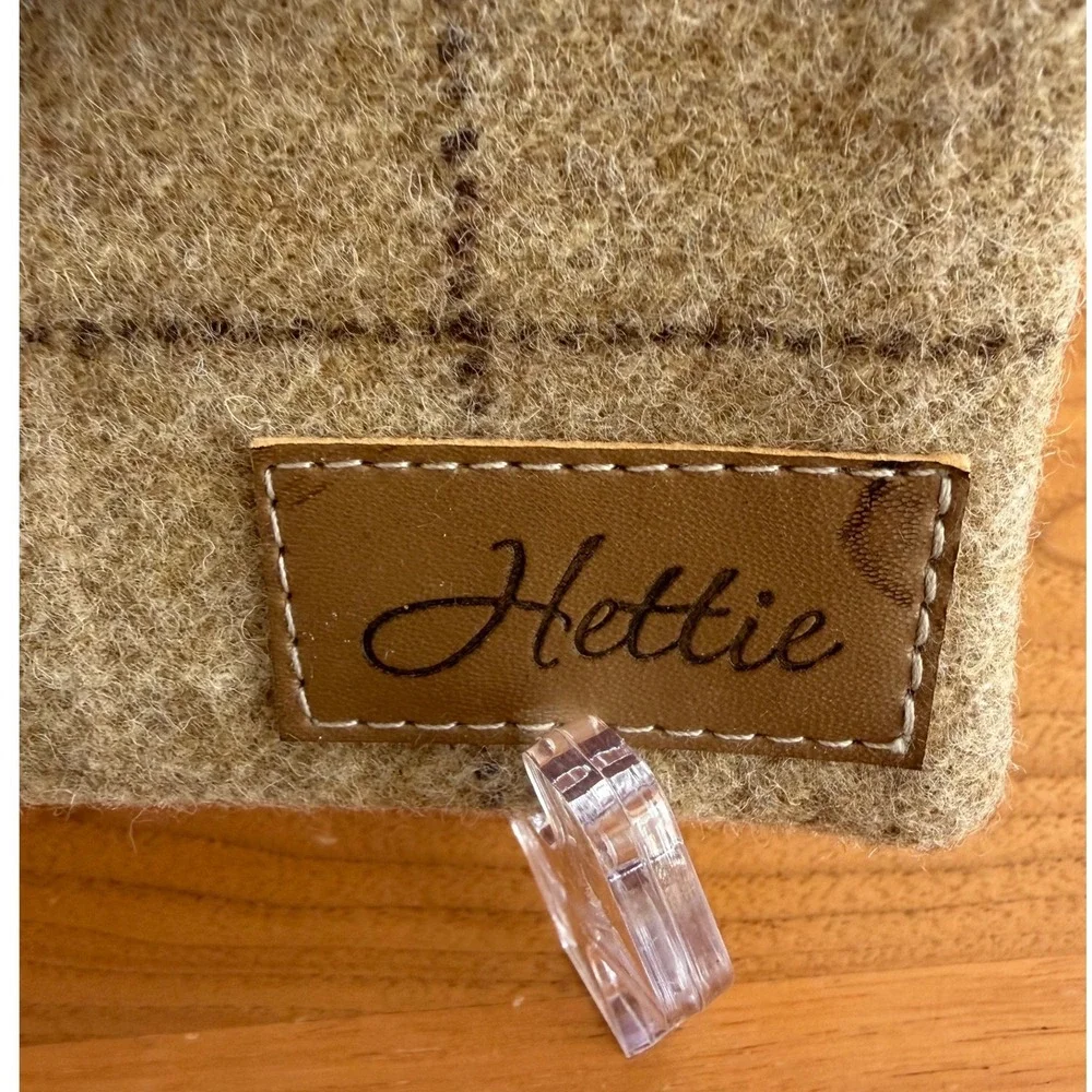 Hettie Tablet Case Small Tan Plaid British Wool Moon Cloth Tweed Sleeve
